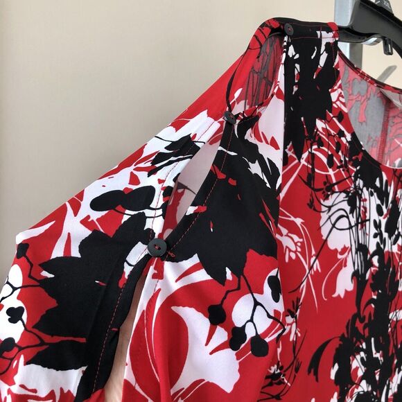 Chico's Womens Tunic Top Size 2 (Large) Open sleeves attached with buttons - Picture 7 of 13